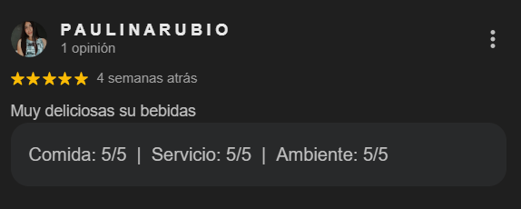 Reseña de cliente en Google